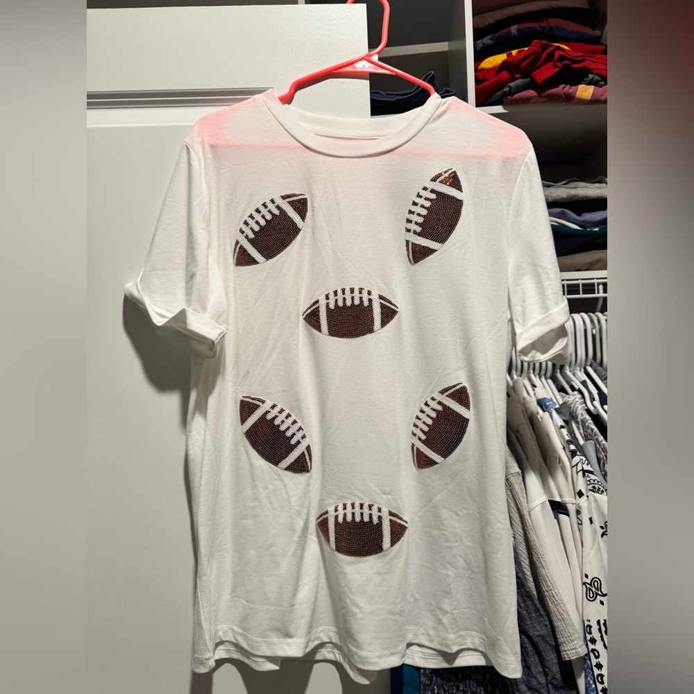 Football sequin t shirt